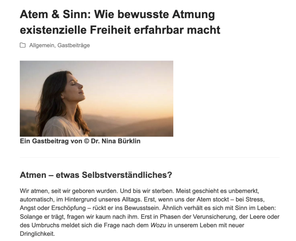 Gastbeitrag: Atem & Sinn